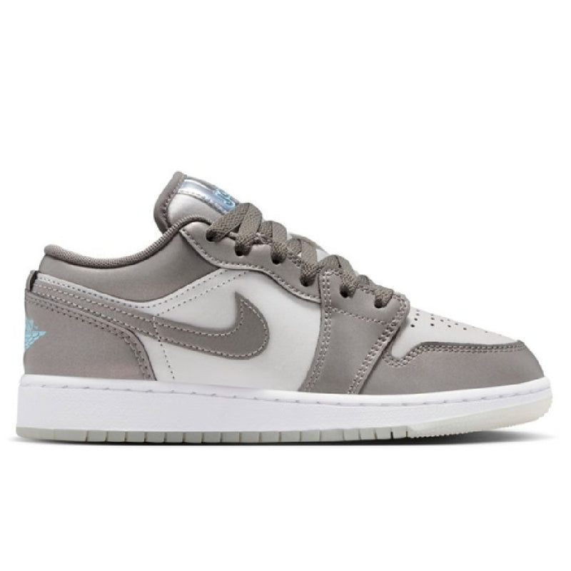 Big Kid's Jordan 1 Low SE Flat Pewter/Blue Chill (HV4398 014)