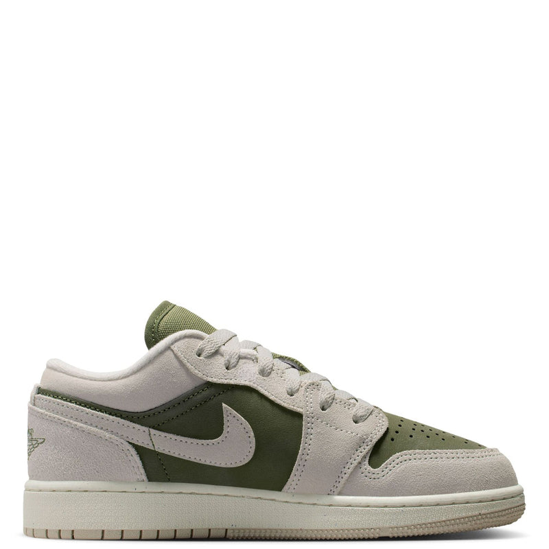 Big Kid's Jordan 1 Low SE Medium Olive/LT Orewood Brn (HV4396 201)