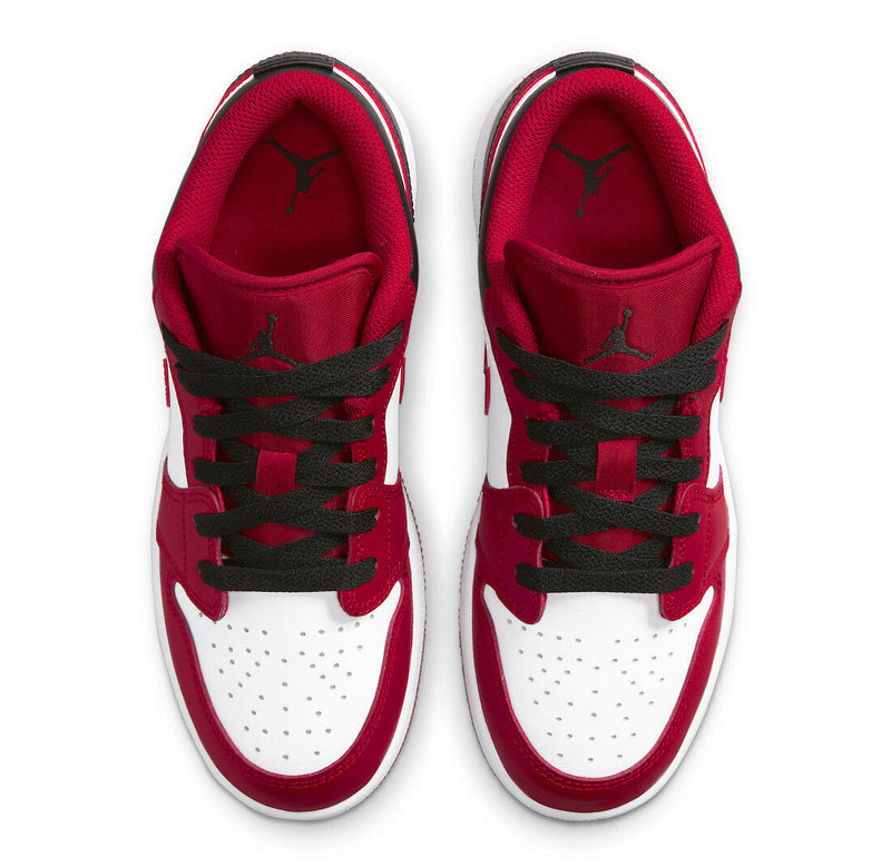 Big Kid's Jordan 1 Low White/Gym Red-Black (553560 163)