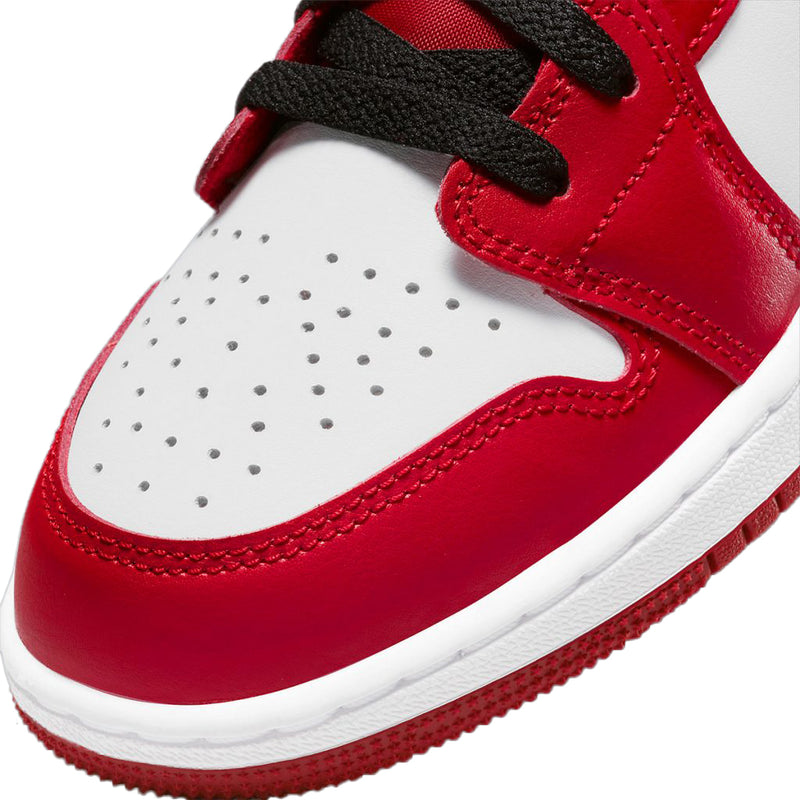 Big Kid's Jordan 1 Low White/Gym Red-Black (553560 163)