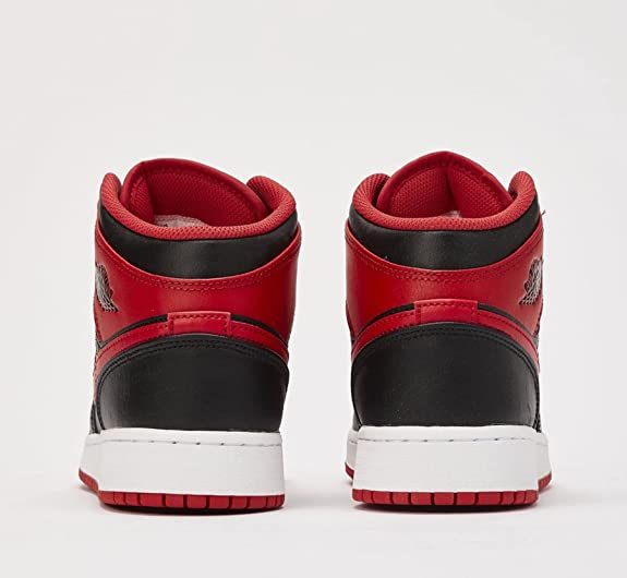 Big Kid's Jordan 1 Mid "Alternate Bred" Blck/Fire Red-White (DQ8423 060)
