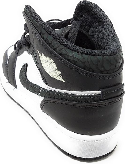 Big Kid's Jordan 1 Mid SE "Panda Elephant" Off Noir/Blk-Wht (FB9909 001)