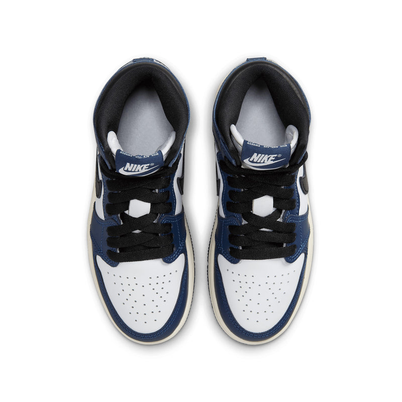Big Kid's Jordan 1 Retro High OG Midnight Navy/Bck-Wht-Sail (FD1437 401)