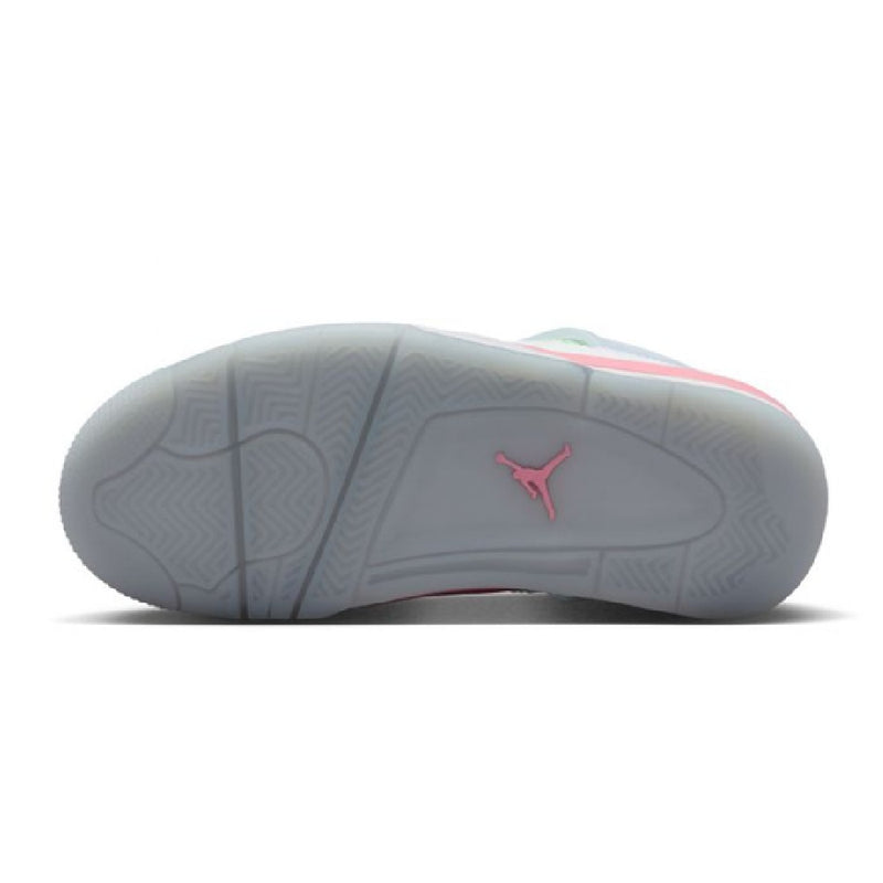 Big Kid's Jordan 4 Retro "V-Day" White/Md Sft Pnk-Half Blue (IB7068 100)