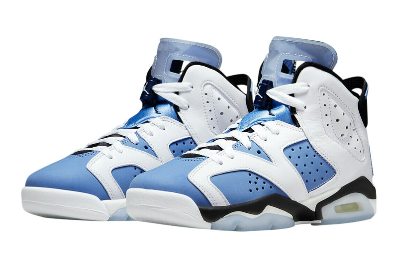 Big Kid's Jordan 6 Retro "UNC" University Blue/White-Black (384665 410)
