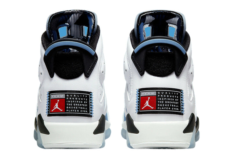 Big Kid's Jordan 6 Retro "UNC" University Blue/White-Black (384665 410)