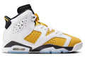 Big Kid's Jordan 6 Retro White/Yellow Ochre-Black (384665 170)