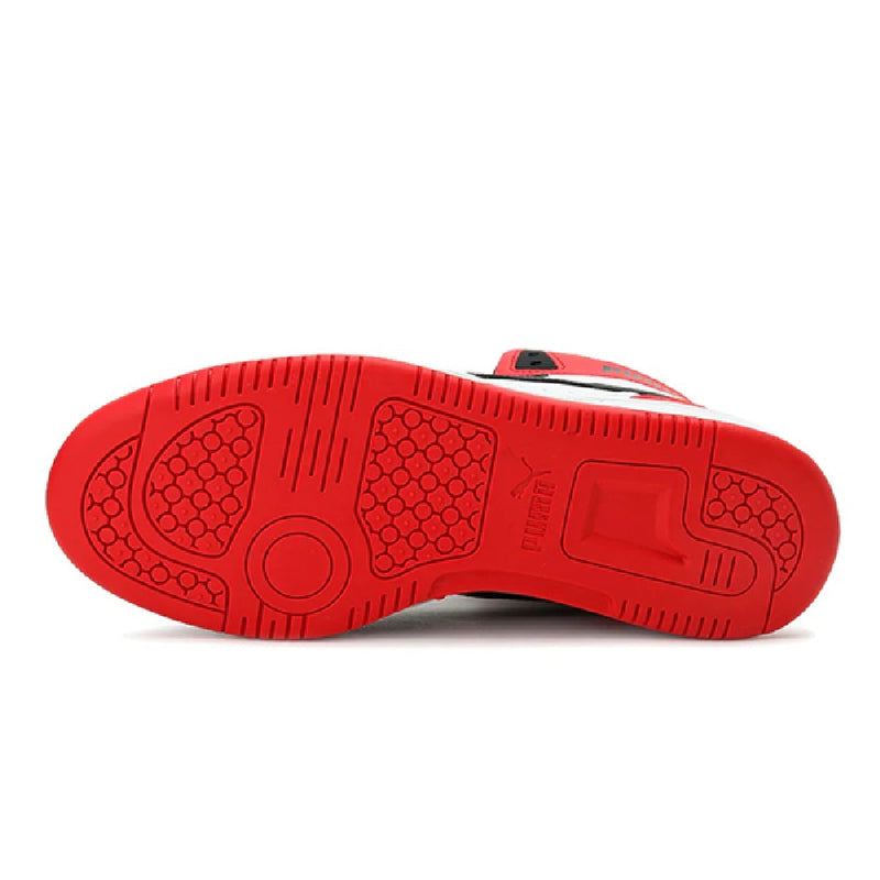 Big Kid's Puma Rebound JOY Jr White-Black-High Risk Red (374687 03)