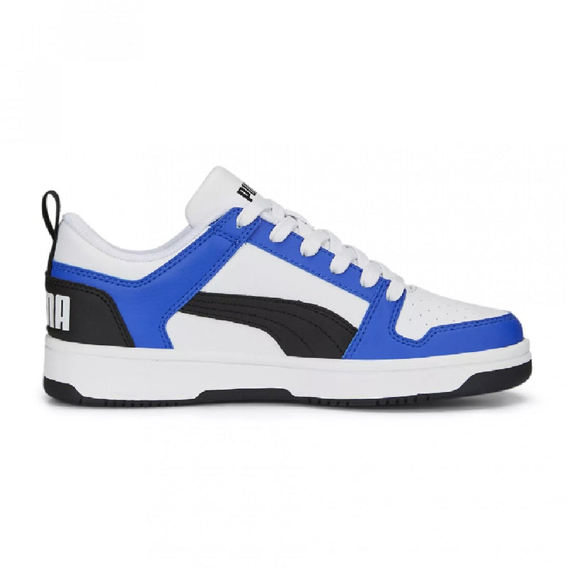Big Kid's Puma Rebound Layup Lo SL JR Puma White-Black-Sapphire (370490 19)