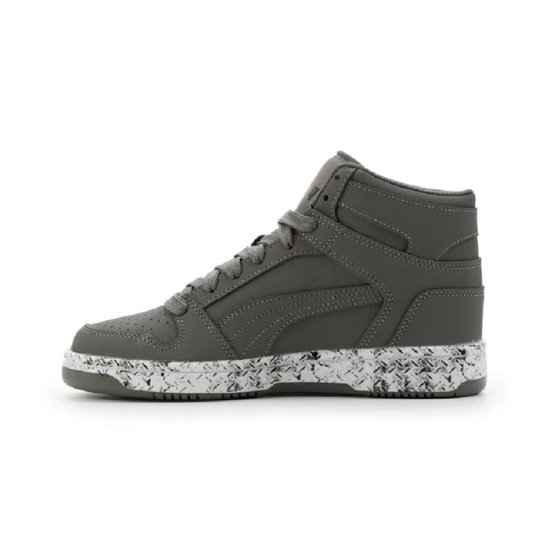 Big Kid's Puma Rebound Layup Trek JR Cast Iron-Puma Black-White (407276 01)