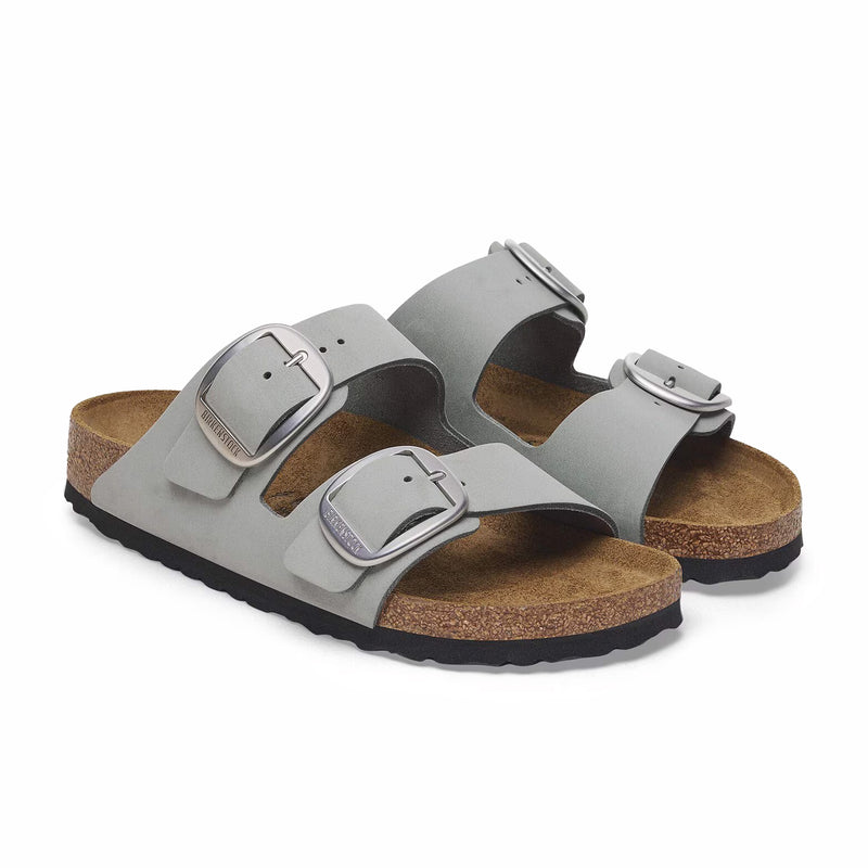 Birkenstock Women's Arizona Big Buckle Nubuck - Narrow (Stone Coin) - August Shop