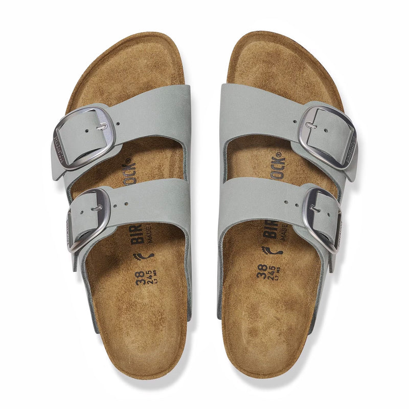 Birkenstock Women's Arizona Big Buckle Nubuck - Narrow (Stone Coin) - August Shop