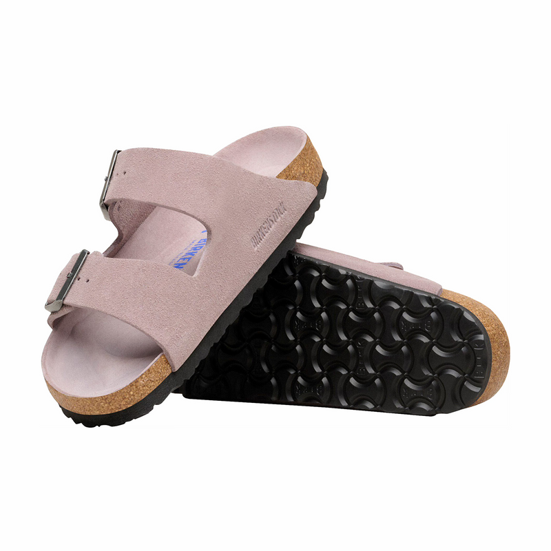 Birkenstock Women's Arizona Soft Footbed Suede Leather - Regular (Faded Purple Tonal FB) - August Shop
