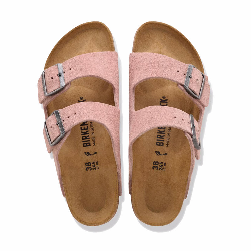 Birkenstock Women's Arizona Suede Leather - Regular (Pink Clay) - August Shop