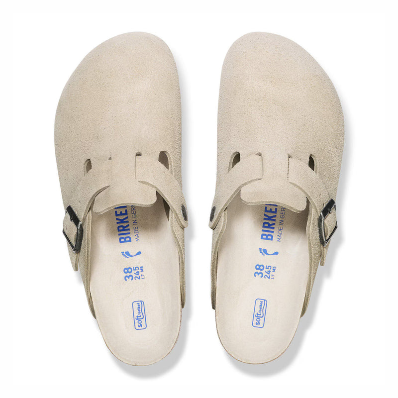 Birkenstock Women's Boston Suede Leather - Narrow (Oyster Tonal) - August Shop