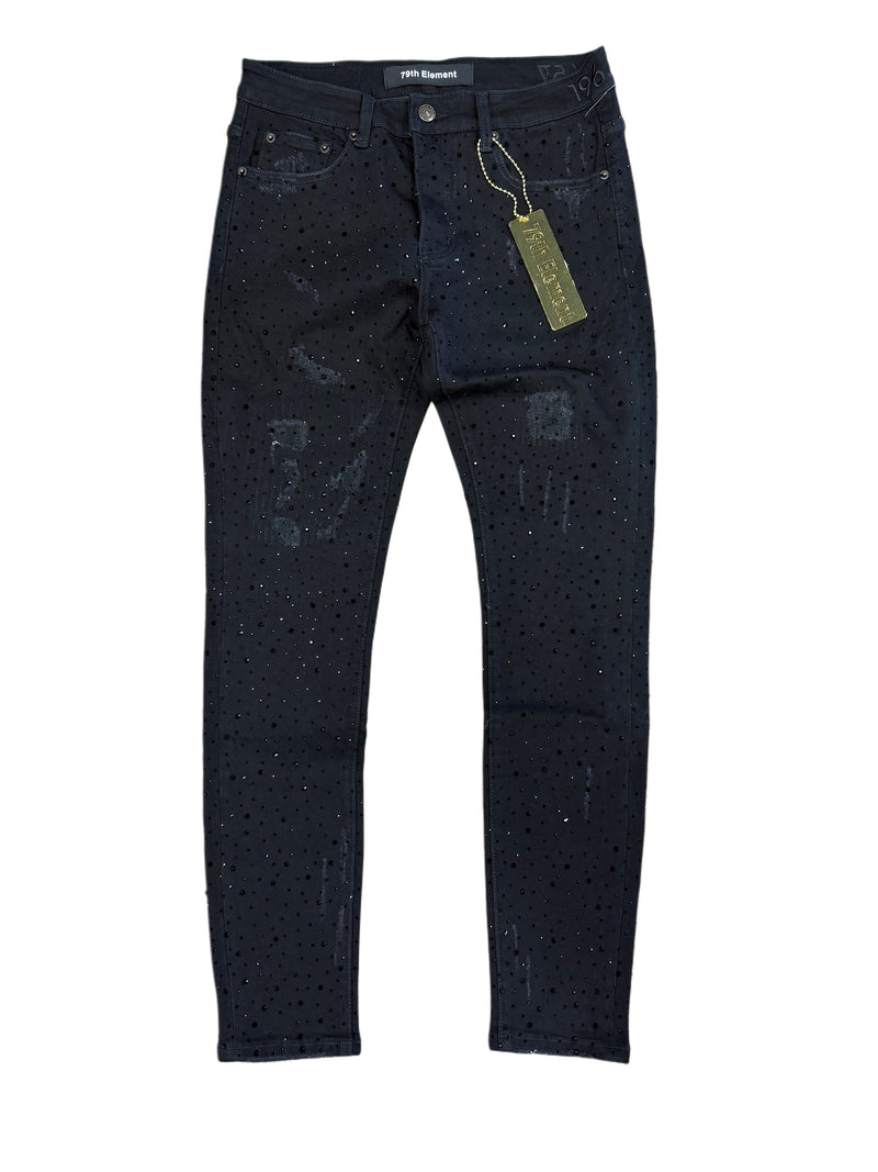 Black Rhinestone Skinny