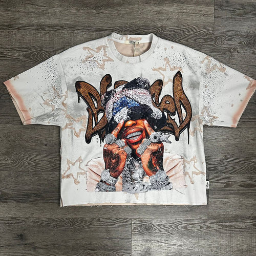"BLESSED" DOUBLE SIDE CROPPED T-SHIRT