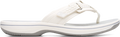 Quarter turn view Women's Clarks Footwear style name Breezey Sun H in color White. Sku: 26182355