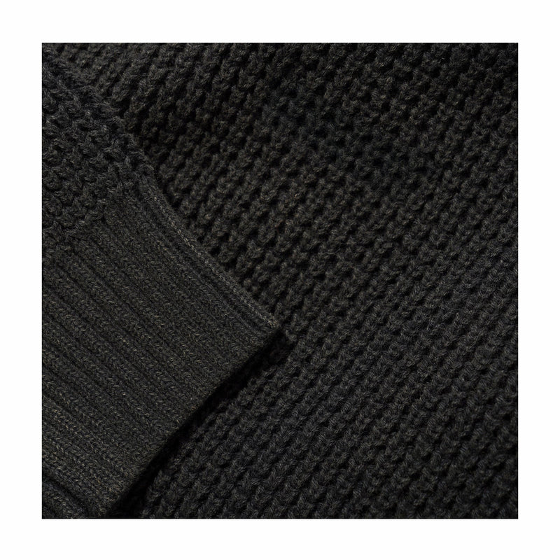 Butter Goods Distressed Waffle Knit Sweater (Black) - August Shop