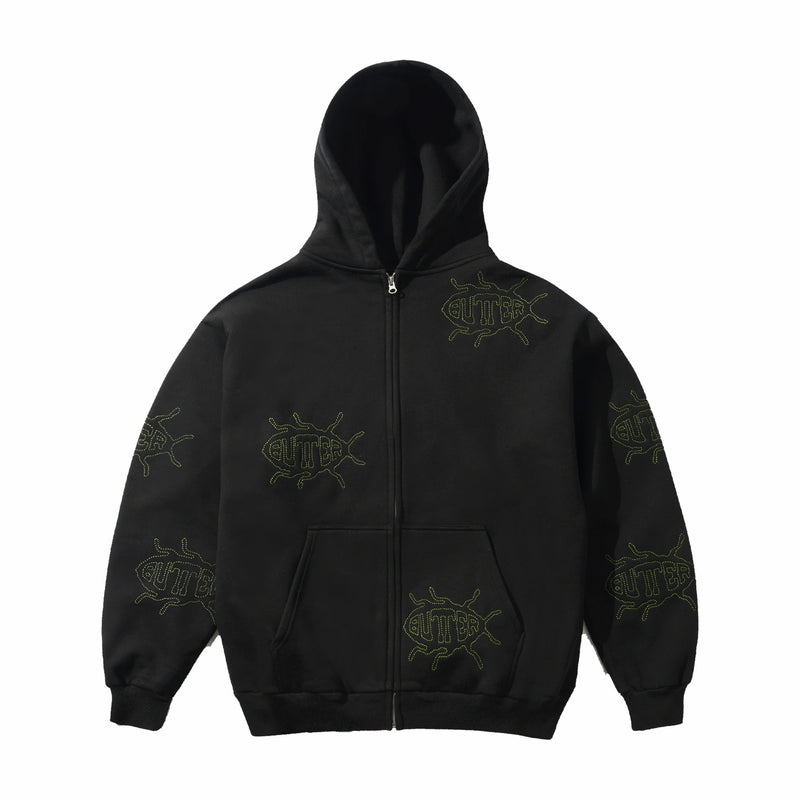 Butter Goods Roach Zip-Thru Hoodie (Black) - August Shop