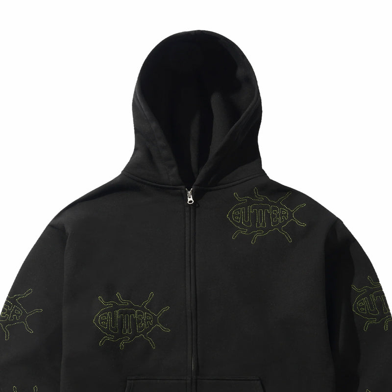 Butter Goods Roach Zip-Thru Hoodie (Black) - August Shop