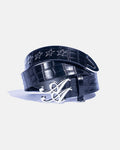 Caiman (Genuine Black Crocodile Leather)