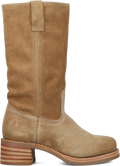 Quarter turn view Women's Frye Footwear style name Campus 12R in color Tan Buck. Sku: FR41965-TNBK