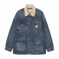 Carhartt WIP Warren Chore Coat - Dark Used Wash (Blue/Dusty Hamilton Brown) - August Shop