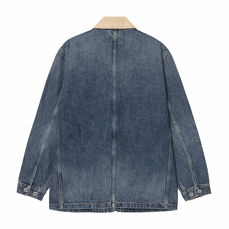 Carhartt WIP Warren Chore Coat - Dark Used Wash (Blue/Dusty Hamilton Brown) - August Shop