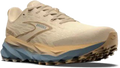 Quarter turn view Women's Brooks Footwear style name Cascadia 19 Medium in color Sand/ Primer/ Starfish. Sku: 120446-1B277