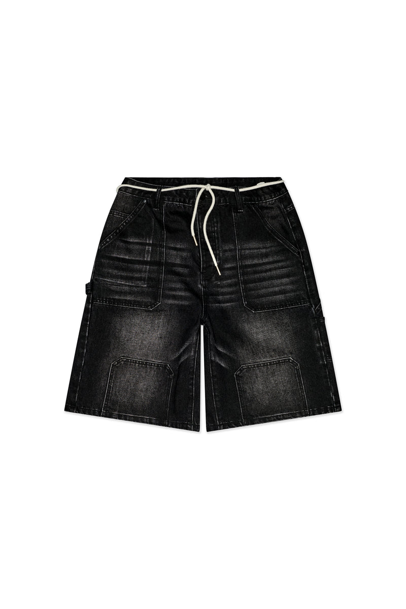 CASUAL FRIDAY - BLACK WASH - OVERSIZED JORTS