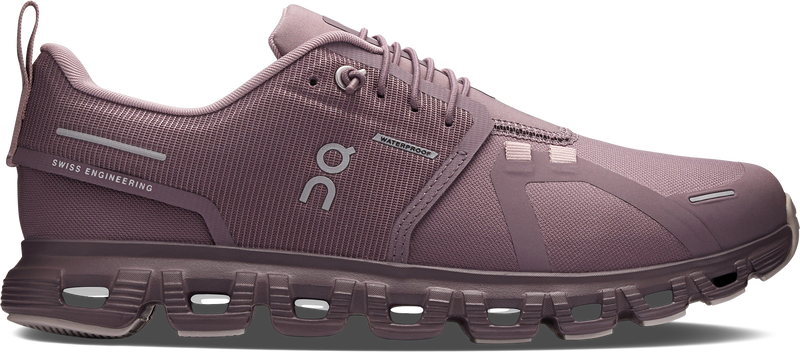 Quarter turn view Women's On Running Footwear style name Cloud 6 Waterproof in color Gobi/ Gobi. Sku: 3WF10054886