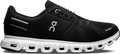 Quarter turn view Women's On Running Footwear style name Cloud 6 Wide in color Black/ White. Sku: 3WG10360299
