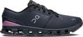 Quarter turn view Women's On Running Footwear style name Cloud X 4 in color Navy/ Sakura. Sku: 3WE30074741