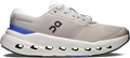 Quarter turn view Women's On Running Footwear style name Cloudrunner 3 in color Pearl/ Sailor. Sku: 3WG10054686