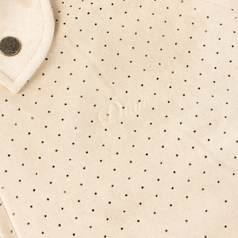 Dime Perforated Faux Suede Jacket (Tan) - August Shop