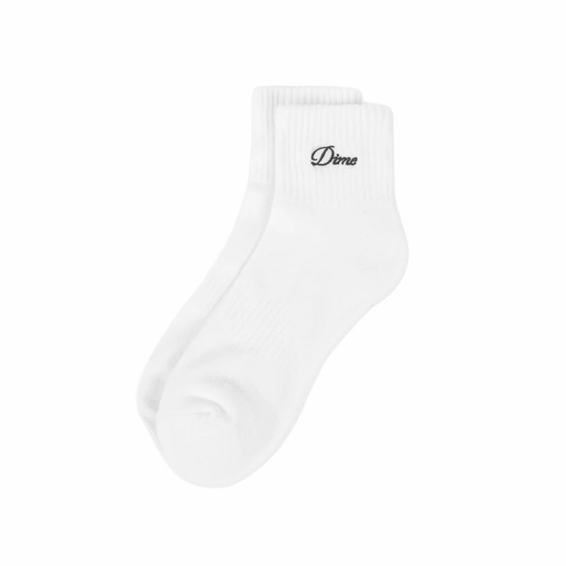 Dime Two Pack Ankle Socks (White/Black) - August Shop