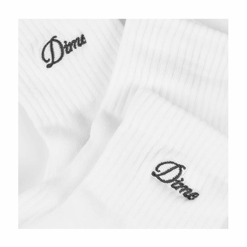 Dime Two Pack Ankle Socks (White/Black) - August Shop