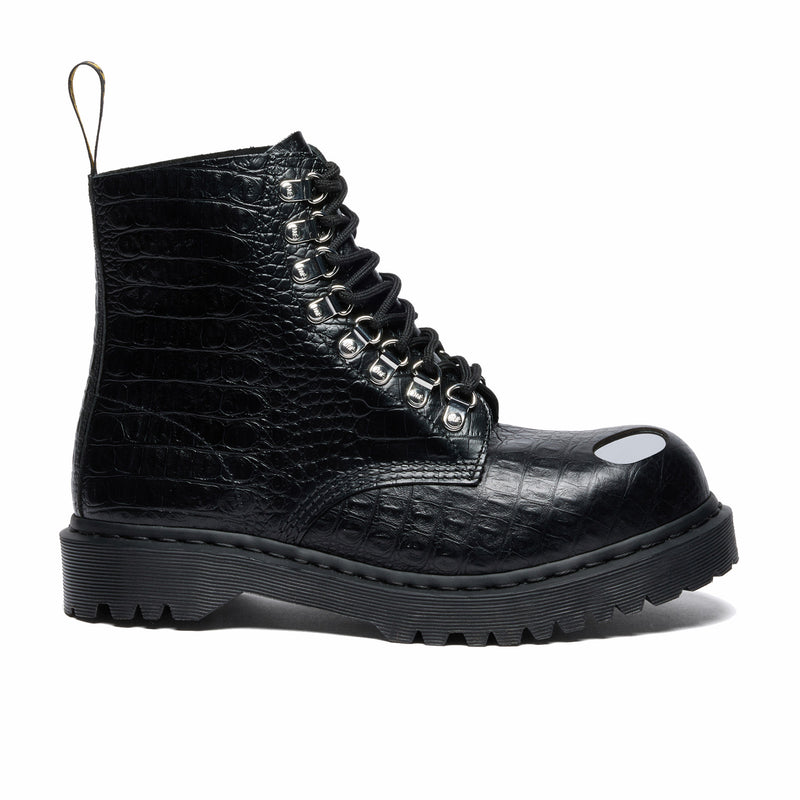 Dr. Martens Men's 1460 Pascal Steel Toe Analine Croc Embossed Boot (Black) - August Shop