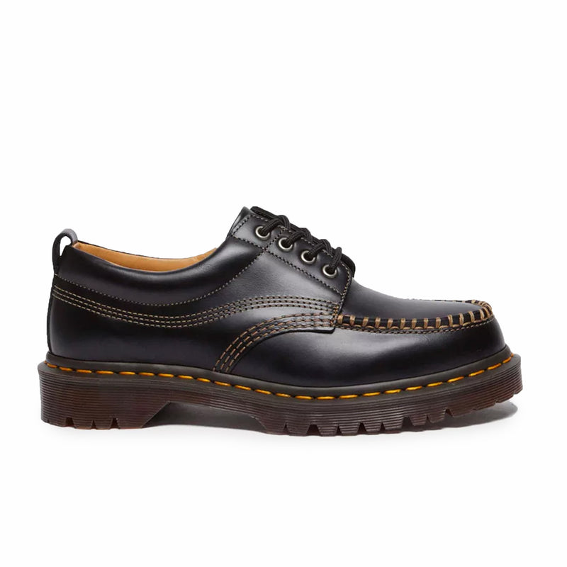 Dr. Martens Unisex Lowell Leather Moc Toe Shoes (Black/Analine) - August Shop