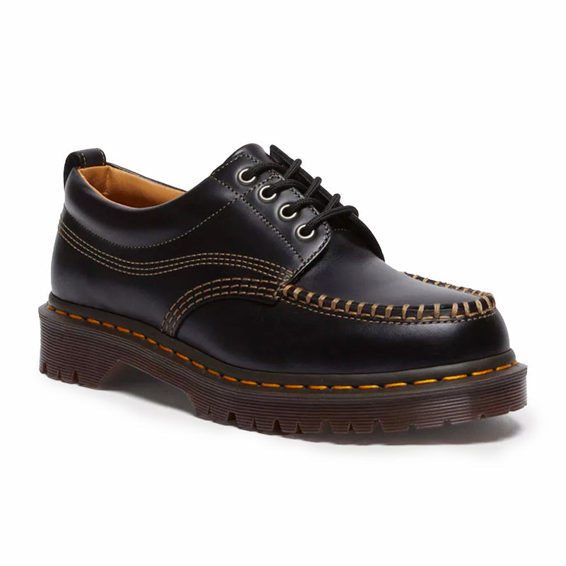 Dr. Martens Unisex Lowell Leather Moc Toe Shoes (Black/Analine) - August Shop
