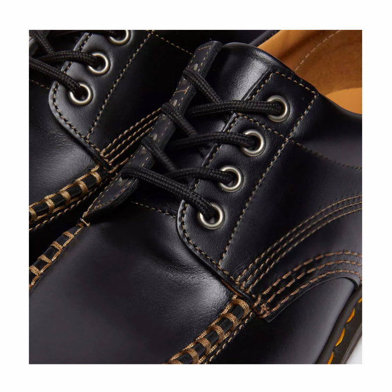 Dr. Martens Unisex Lowell Leather Moc Toe Shoes (Black/Analine) - August Shop
