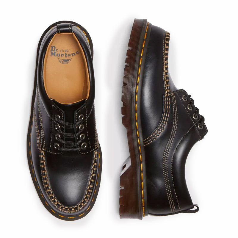 Dr. Martens Unisex Lowell Leather Moc Toe Shoes (Black/Analine) - August Shop