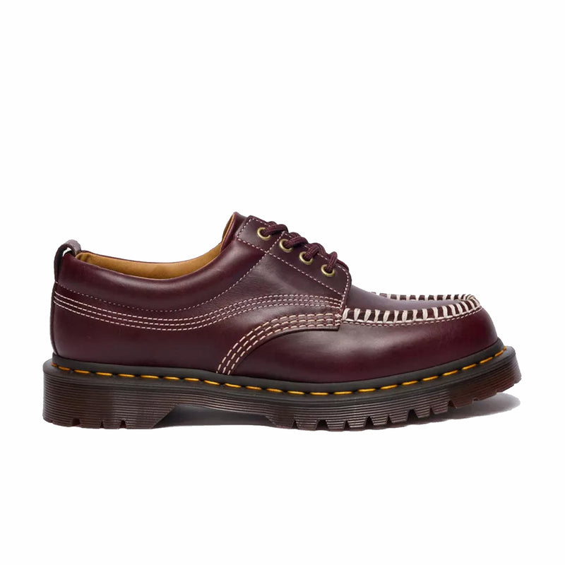 Dr. Martens Unisex Lowell Leather Moc Toe Shoes (Cherry Red) - August Shop