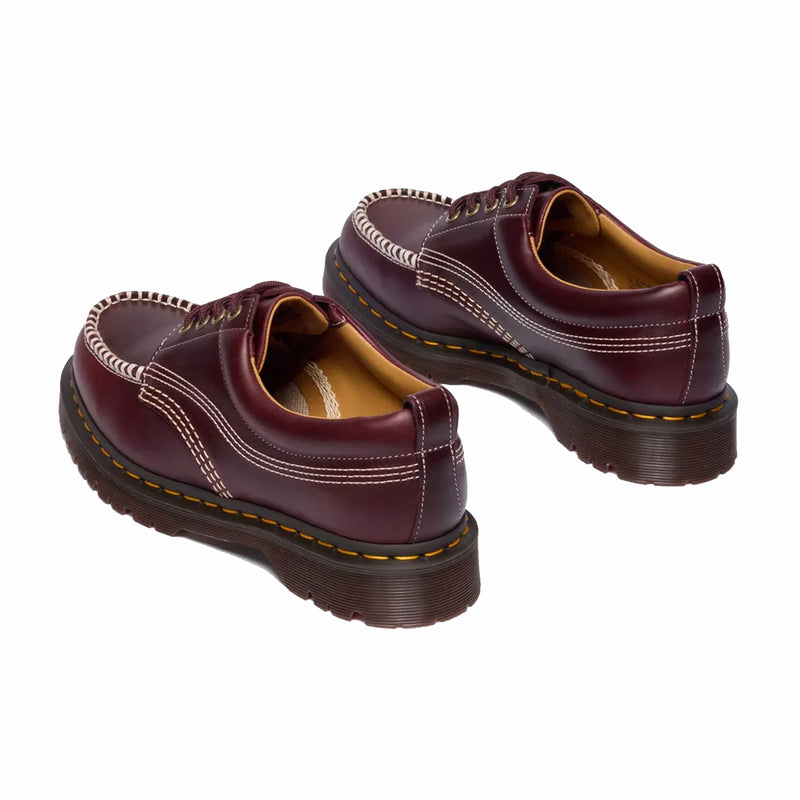 Dr. Martens Unisex Lowell Leather Moc Toe Shoes (Cherry Red) - August Shop