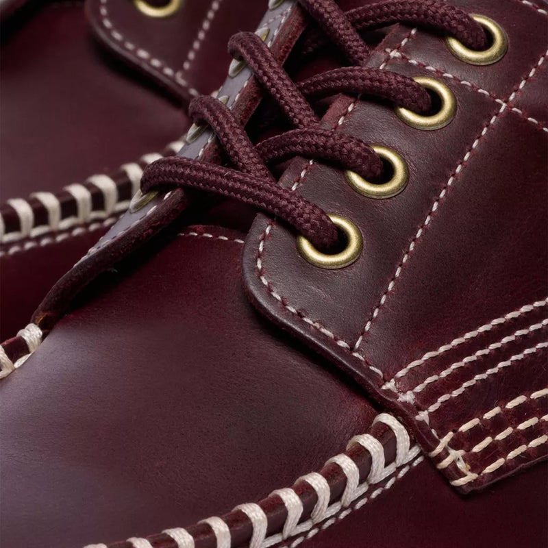 Dr. Martens Unisex Lowell Leather Moc Toe Shoes (Cherry Red) - August Shop