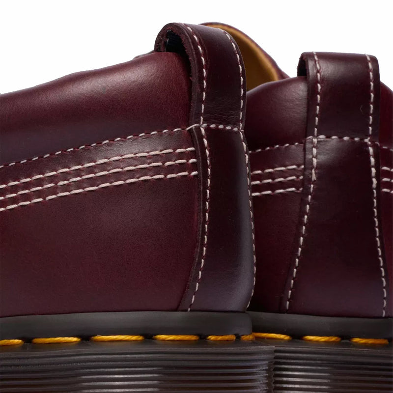 Dr. Martens Unisex Lowell Leather Moc Toe Shoes (Cherry Red) - August Shop