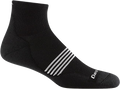 Quarter turn view Men's Darn Tough Sock style name Element 1/4 in color Black. Sku: 1117-BLACK