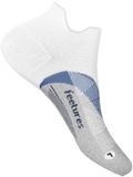 Quarter turn view Unisex Feetures Sock style name Elite Light Cushion No Show in color White Tide. Sku: E5090859