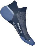 Quarter turn view Unisex Feetures Sock style name Elite Max Cushion in color Blue Wave. Sku: EC5021860